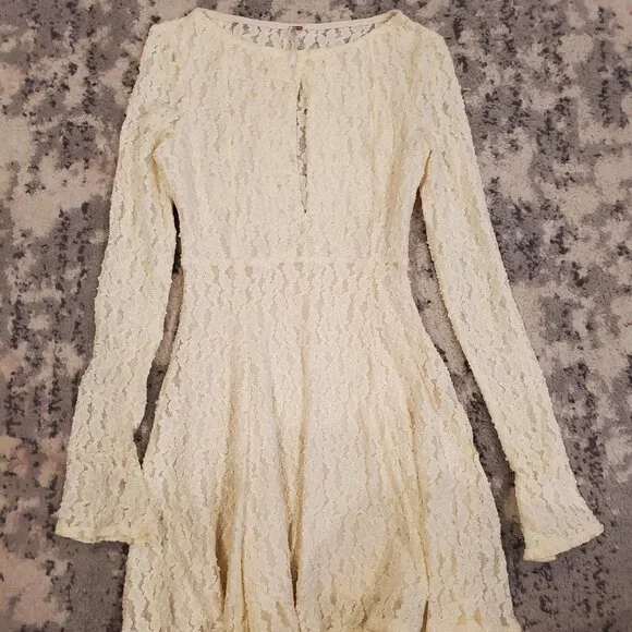 Free People Lace Keyhole Long Sleeve Dress - Picture 3 of 13